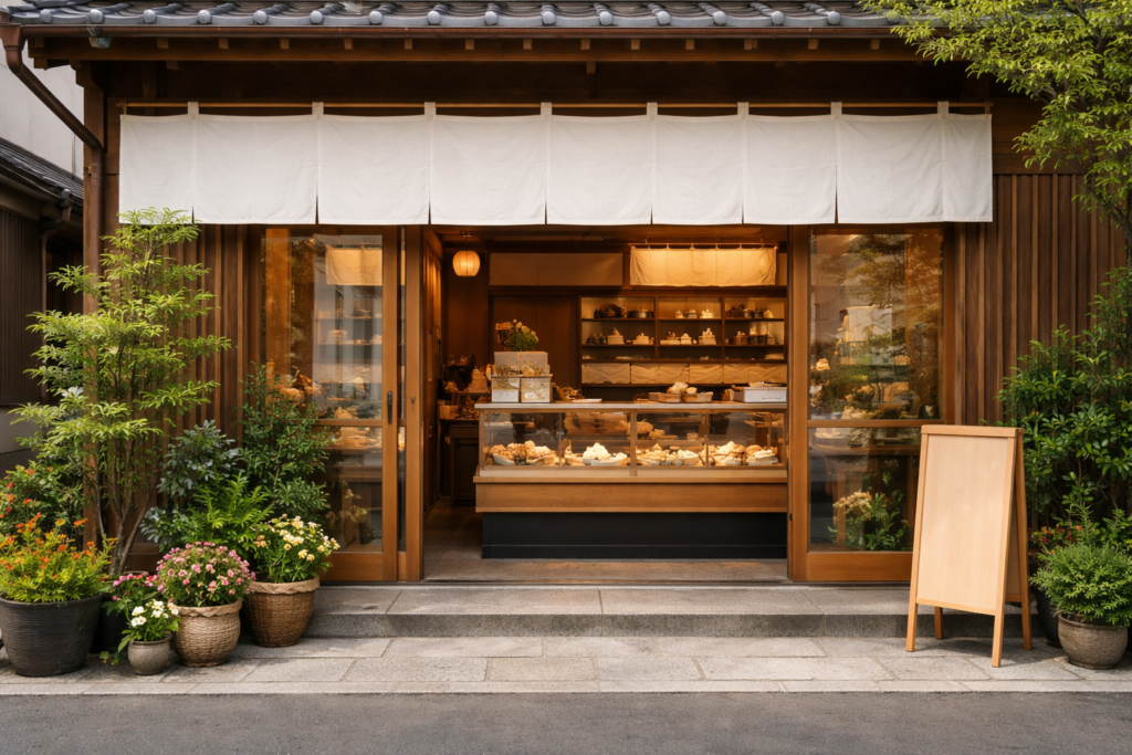 伝統的な和菓子店の外観